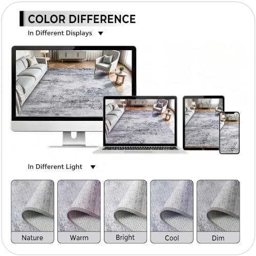 Toneed Washable 5x7 Grey Area Rug - Image 6