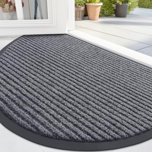 OLANLY Half Circle Front Door Mat 35x23, Waterproof Heavy-Duty Doormat by OLANLY