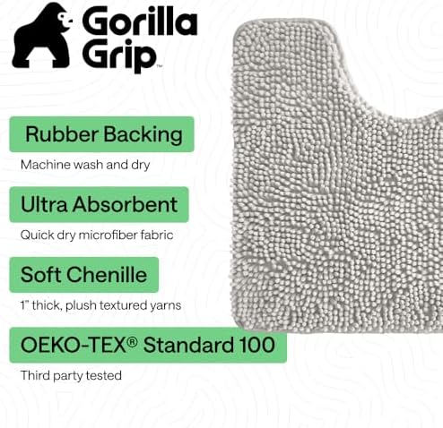 GORILLA GRIP Chenille Bath Rug Mat - Image 3