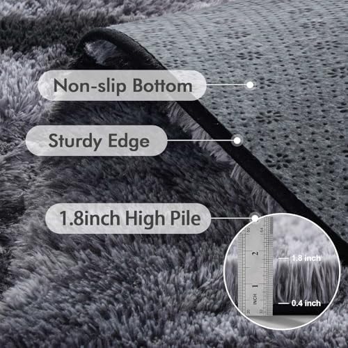 5x7 Ft Large Shag Rugs for Bedroom Living Room for Men Boys, Tie Dyed Ultra - Image 5