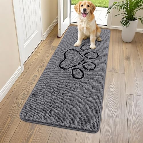 Smiry Dog Door Mat for Muddy Paws, Absorbent Non Slip Dirt Trapper by Smiry
