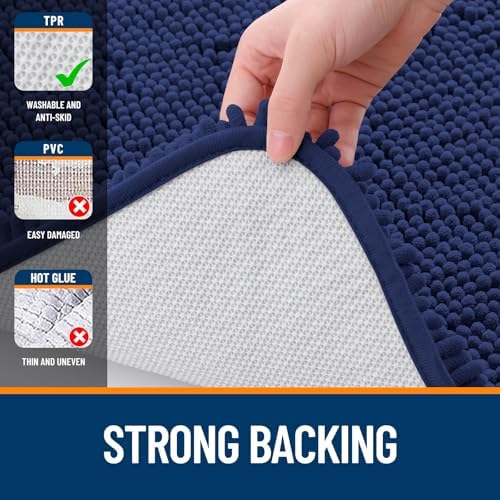 OLANLY Toilet Rugs U-Shaped 24x24, Soft Absorbent Chenille Contour Rugs - Image 6