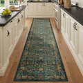 DUKINO 2x10 Runner Rug, Washable Vintage Floral Kitchen Rug by DUKINO