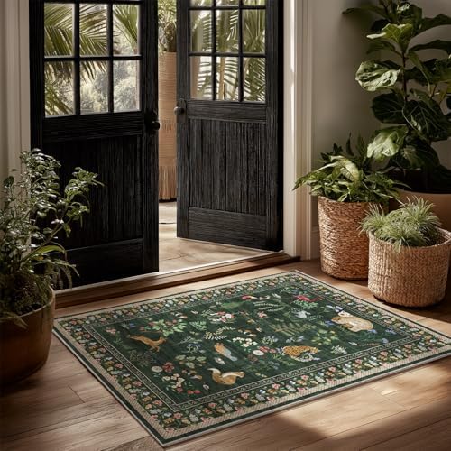 Machine Washable Throw Rugs for Entryway: Door Mat Indoor Entrance 2x3 Rug by palohom