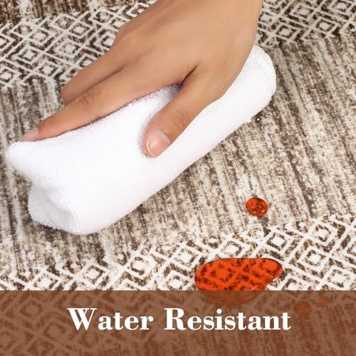 GarveeHome Modern Doormat 2x3 Distressed Bordered Washable Small Carpet - Image 5