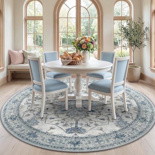 RELEANY Washable Area Rug, Round 7ft by RELEANY