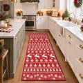 Christmas Runner Rug 2x6 Red Washable Rugs by Yarooge