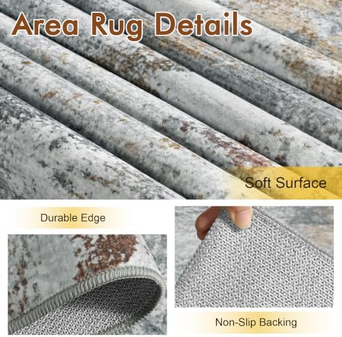 6x9 Ft Abstract Washable Area Rugs - Image 6