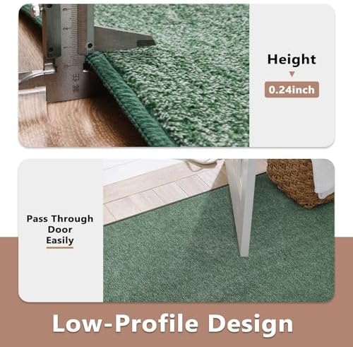 4x6 Green/White Area Rug Non-Slip Washable Soft - Image 6