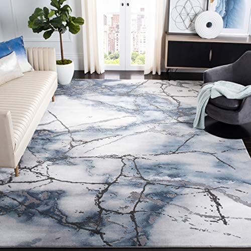 SAFAVIEH Craft Area Rug 9'x12', Modern Grey & Blue CFT877L by Unknown