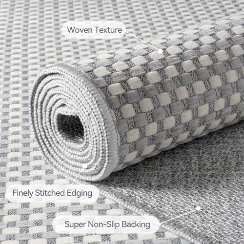 YDKGL Kitchen Runner Rug Mat Non Slip Hallway Runner Washable Gray 2x6 ft - Image 5