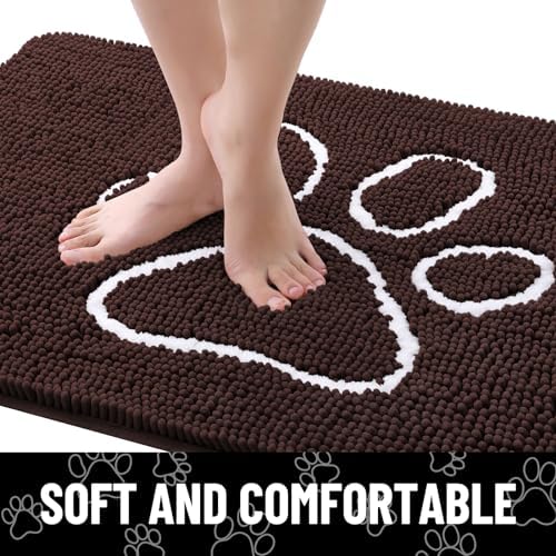 Smiry Dog Door Mat for Muddy Paws, Absorbent Non Slip Dirt Trapper - Image 4