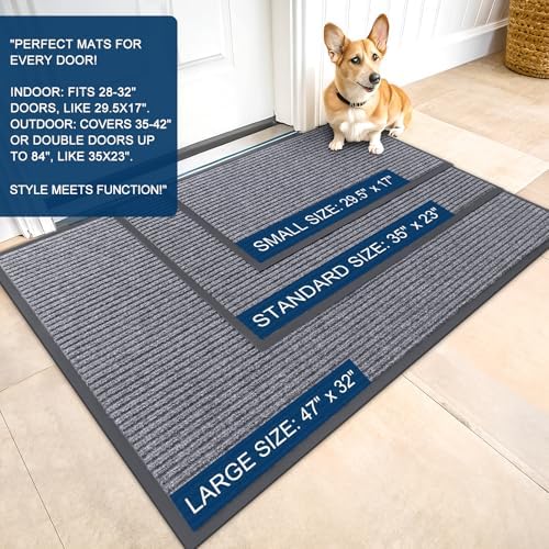 OLANLY 2-Pack Front Door Mats 29.5x17, Waterproof Heavy-Duty Doormats - Image 2