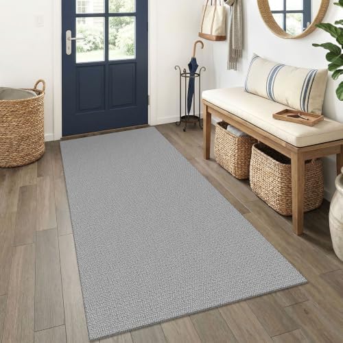 EARTHALL Washable Runner Rug, Non Slip Foyer Runner, 3x6 Ft, Heather Gray by EARTHALL