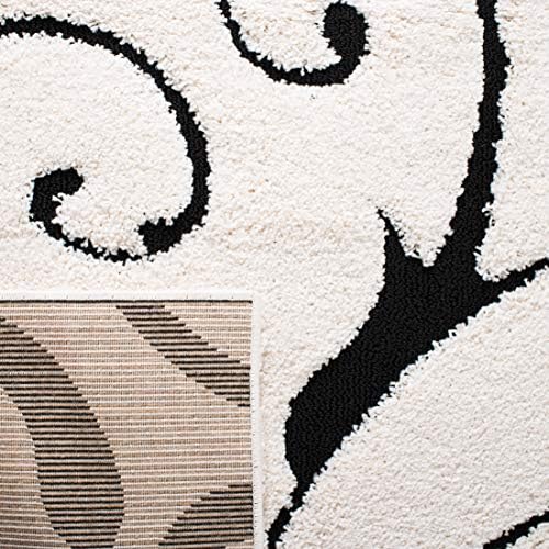 SAFAVIEH Florida Shag Runner Rug 2'3"x9', Soft Ivory & Black SG455-1290 - Image 6