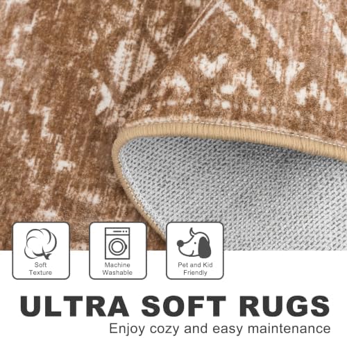 KILOCOCO Washable Runner Rug 2x5 ft Hallway Runners, Mocha Brown - Image 5