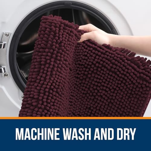 OLANLY Large Bathroom Rugs 59x35, Extra Soft Absorbent Chenille Bath Rugs - Image 5