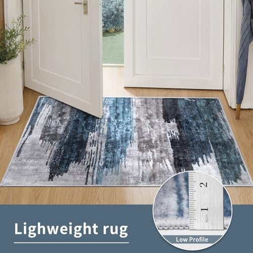Ciicool 9x12 Area Rug Living Room Rug, Modern Abstract Washable Rug Navy - Image 5