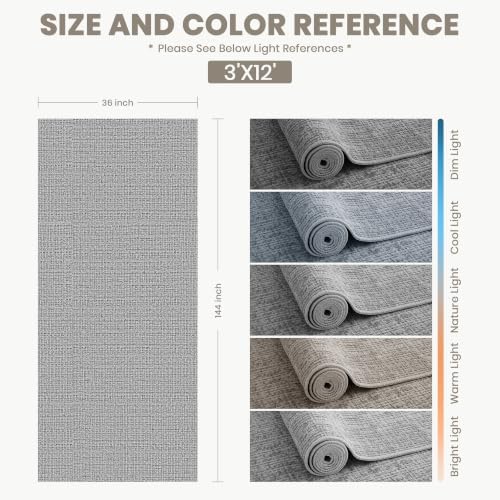 3x12 Runner Rug Non Slip, High-Low Pile Runners - Image 2