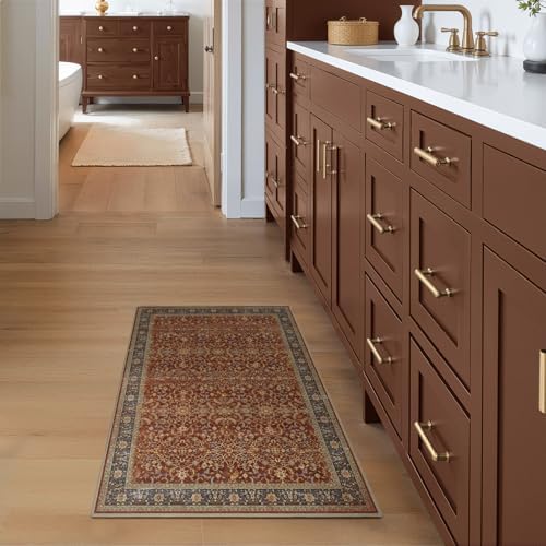 Washable Entryway Rug 2x3, Vintage Print Kitchen Bathroom Rugs Non Slip - Image 4