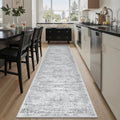 Soalmost Runner Rug 2x8 Washable Non-Slip Hallway Kitchen Runners Grey by Soalmost
