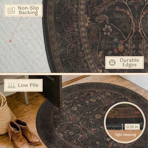Washable 8ft Large Round Area Rug - Image 5