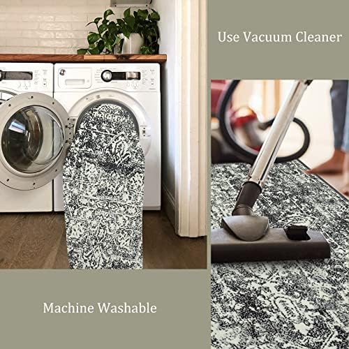 Morebes 2x3 Black Entryway Rugs, Washable Vintage Bathroom Rug Non Slip Indoor - Image 5