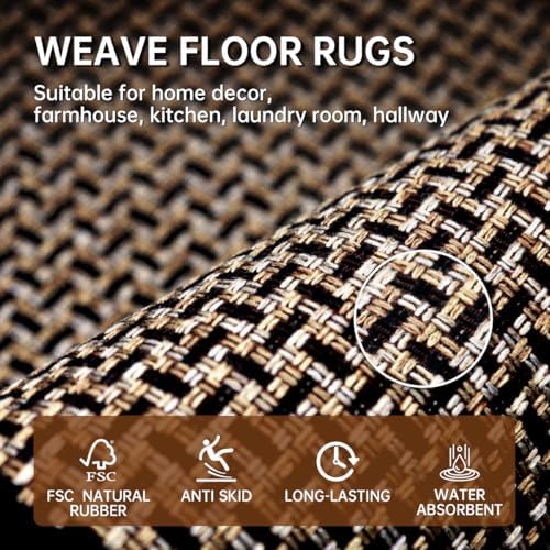 eqivei Kitchen Rugs Non Slip Washable 2-Piece Kitchen Mats - Image 3