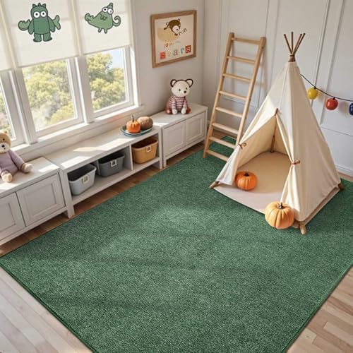 4x6 Green/White Area Rug Non-Slip Washable Soft - Image 5