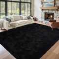 9x12 Ft Extra Large Black Shag Rug by Lo%CC%80utiRootHome