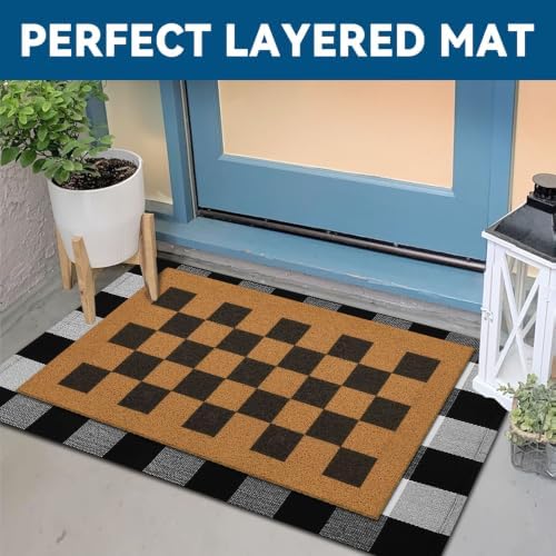 EARTHALL Door Mat Outdoor Indoor Doormat, Durable Floor Mat Non Slip Rug Ultra - Image 3