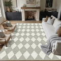 PureCozy Grey 10x12 Washable Area Rug Living Room Non Slip Checkered Carpet by PureCozy