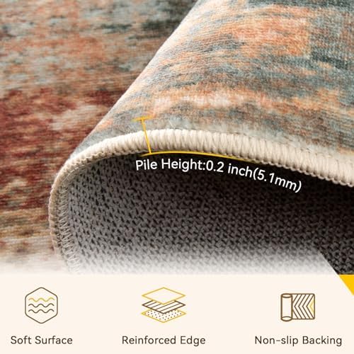 RELEANY Washable Runner 3'x9' Abstract Area Rug - Image 2