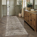 Zeeinx 3x7 Runner Rug Brown Grey Vintage Washable Runner Rugs by Zeeinx