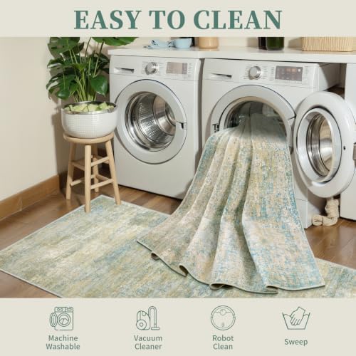 Abstract 2x6 Washable Runner Rug - Image 4