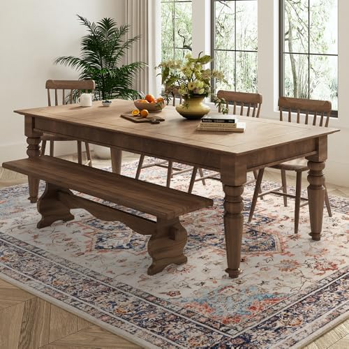 6x9 Beige Blue Orange Washable Area Rug - Image 4