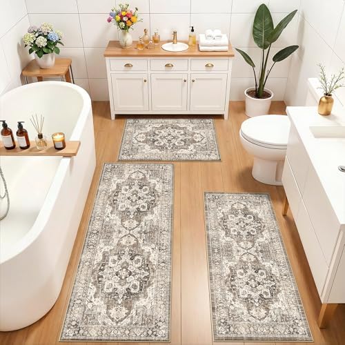 Washable Kitchen Rug Sets of 3: Boho Non-Slip Kitchen Mats - Image 4