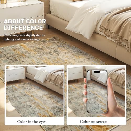 3x8 Beige Rug Runners for Hallways Kitchen Runner Rug Non Slip Washable Black - Image 6