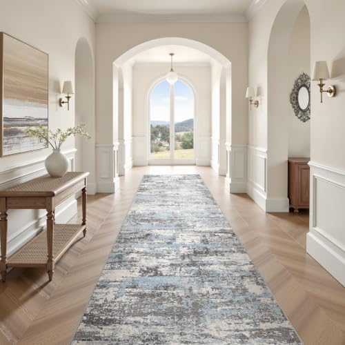 3x10 Runner Rug, Abstract Washable Hallway Rugs - Image 2