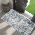 2x4 Rug for Entryway Washable: Non Slip Abstract Runner for Kitchen Blue by HILORUUG