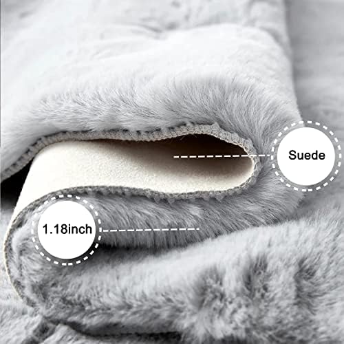 Ghouse Ultra Soft Faux Rabbit Fur Rug 6x9, Machine Washable Area Rugs - Image 3