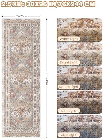 Kitchen Runner Rug Non Slip Washable Rugs 2.5x8 - Image 2