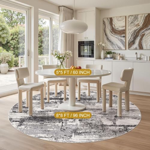 8ft Round Rug, Circle Area Rugs - Image 4