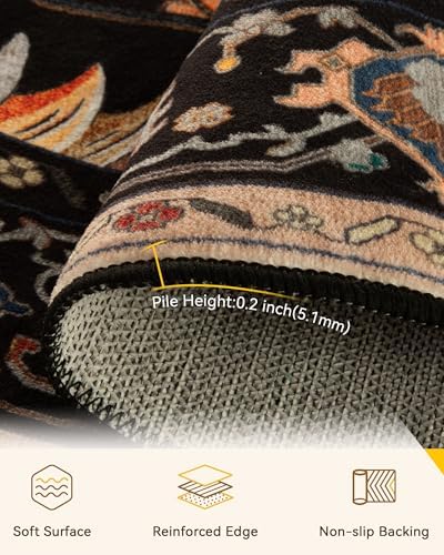 RELEANY Washable Area Rug, Round 8ft - Image 4