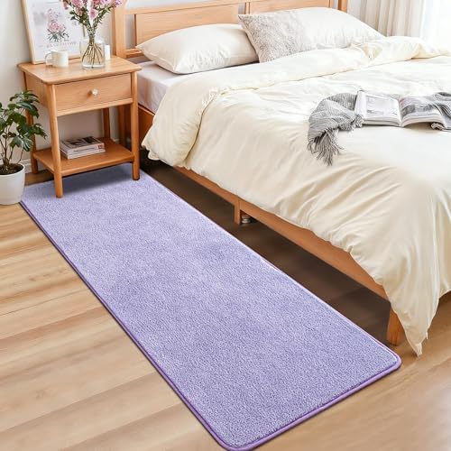 Chicrug Purple 2x6 Minimalist Washable Runner Rugs - Image 3