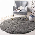 SAFAVIEH Florida Shag Round Rug 4', Soft Plush Transitional Grey SG455-8013 by Unknown