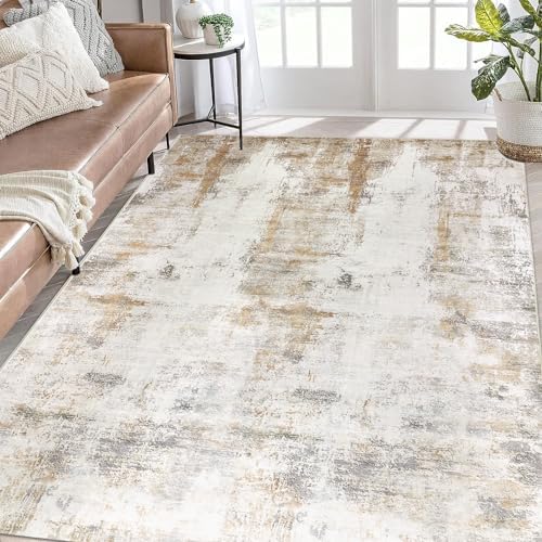 famibay Washable Area Rug 6x9 Modern Living Room Rugs Low Pile Neutral Area Rug - Image 6