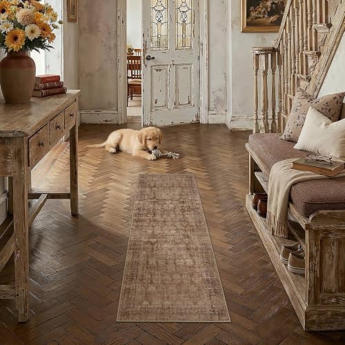 HUGEAR Brick Red 2x6 Neutral Runner Rugs - Image 2