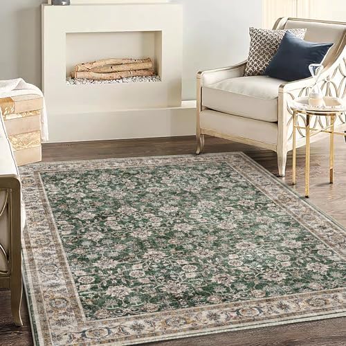 CHAMPLANT Washable Area Rug 4'x6' Vintage Traditional Floor Cover Foldable Thin by CHAMPLANT