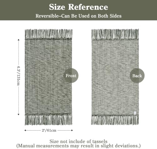 Collive Boho Sage Green Kitchen Runner Rug - Image 2